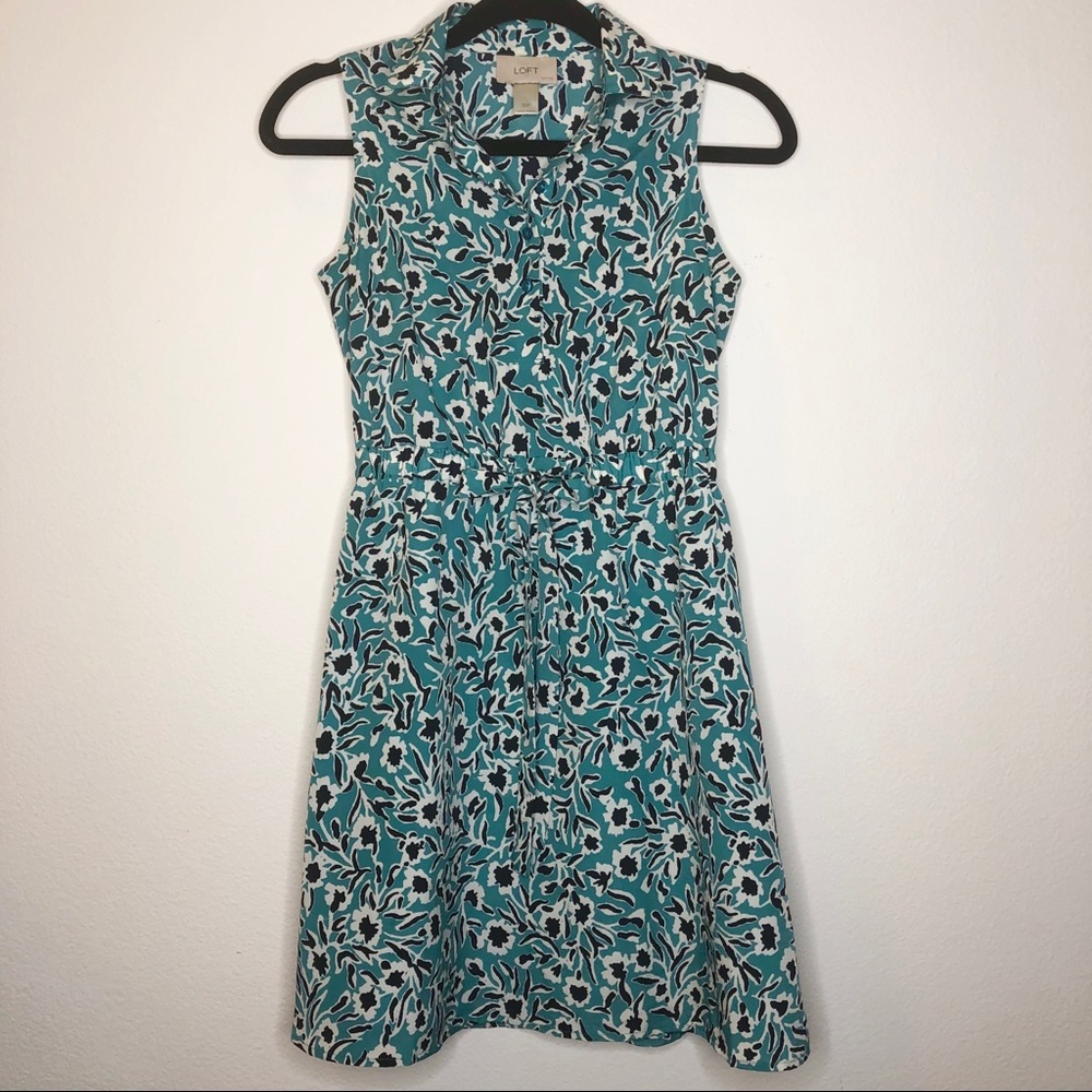 Floral print collard dress